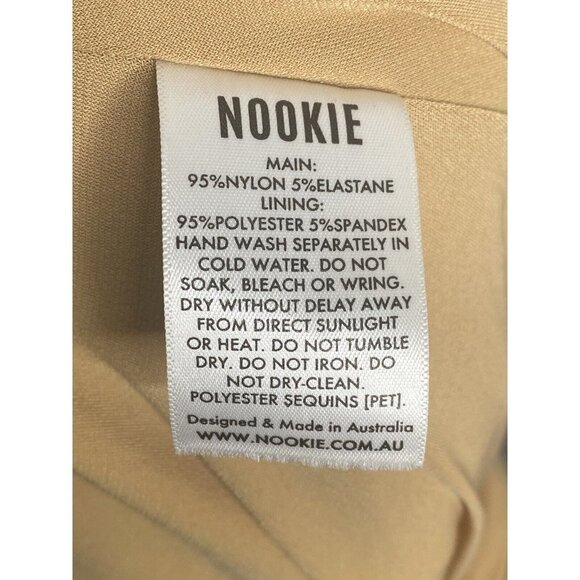 Nookie Womens Veda Sequin Gold One Shoulder Padded Column Gown Size XL - Picture 9 of 12